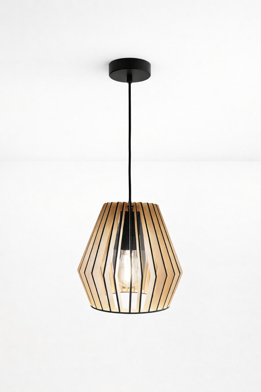 Deckenleuchte Lumira aus Holz, handgefertigt