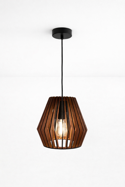 Deckenleuchte Lumira aus Holz, handgefertigt